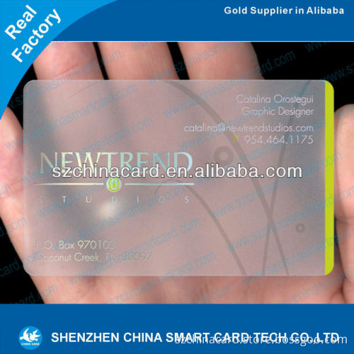 Plastic PVC Transparent beauty business card